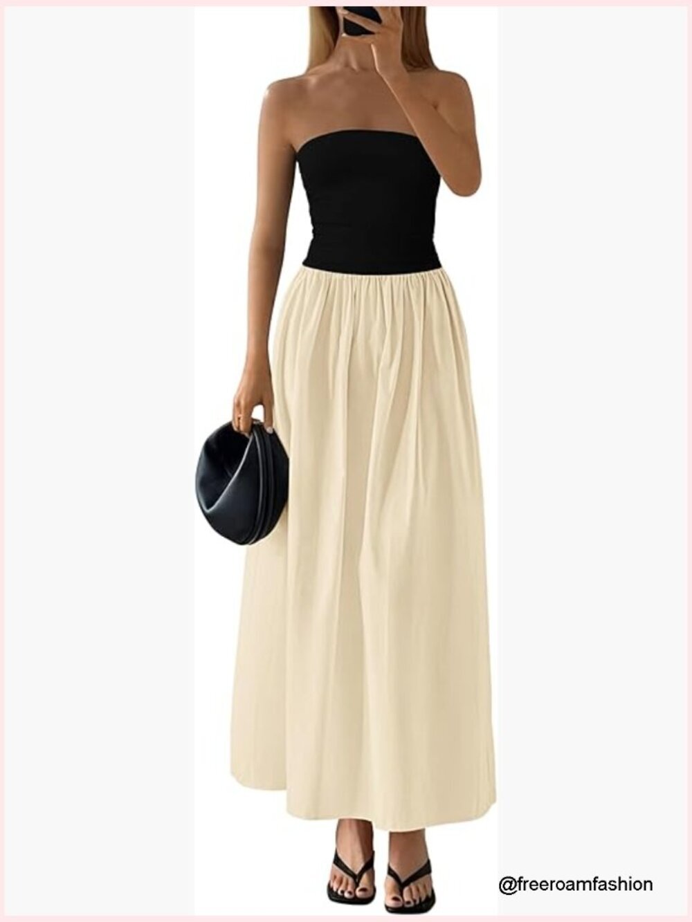 Strapless Maxi Dress Tube Top A-Line Flowy Long Formal Party Wedding
